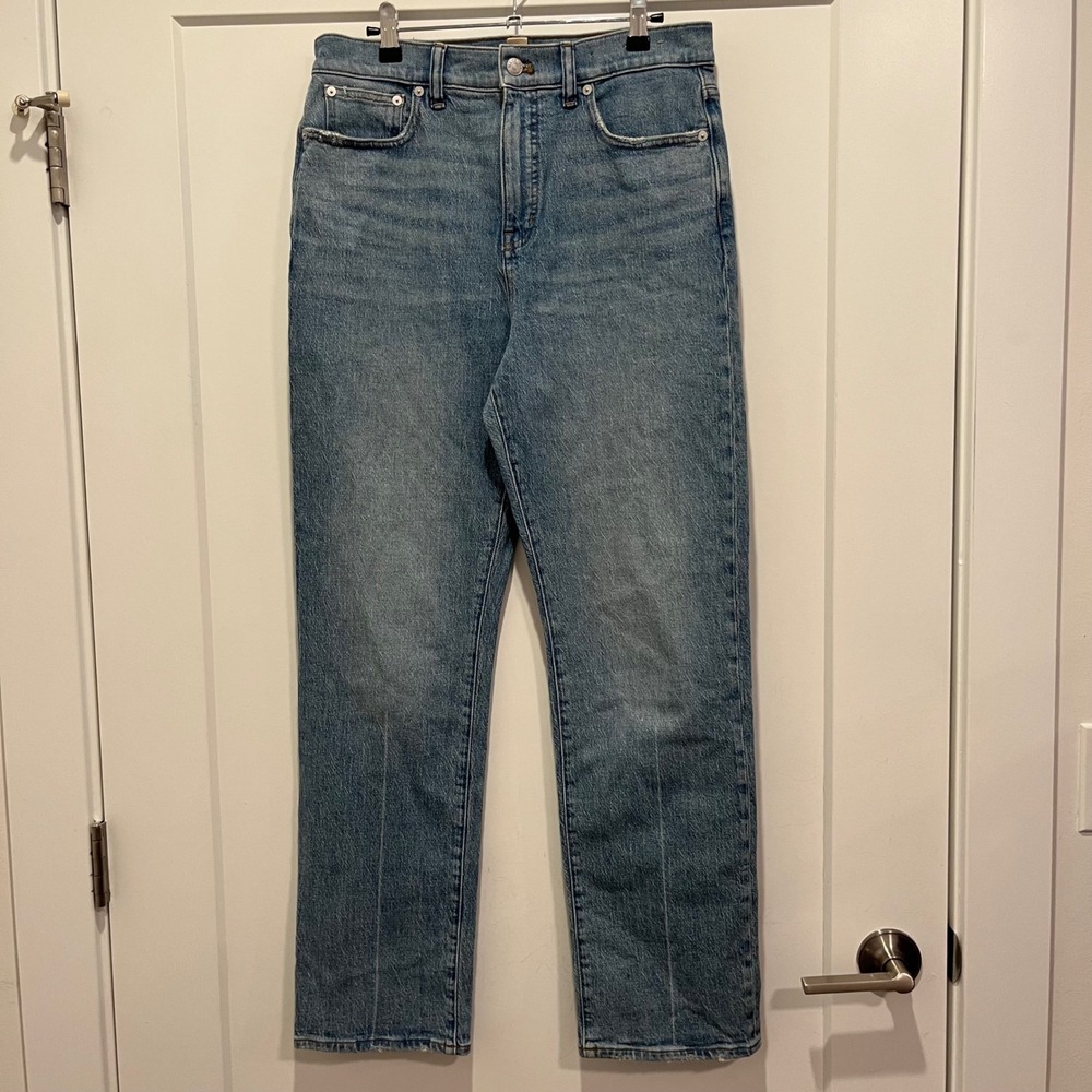 Madewell 90s Straight Leg Jeans Medium Wash Blue High Rise Denim Size 29 3806
